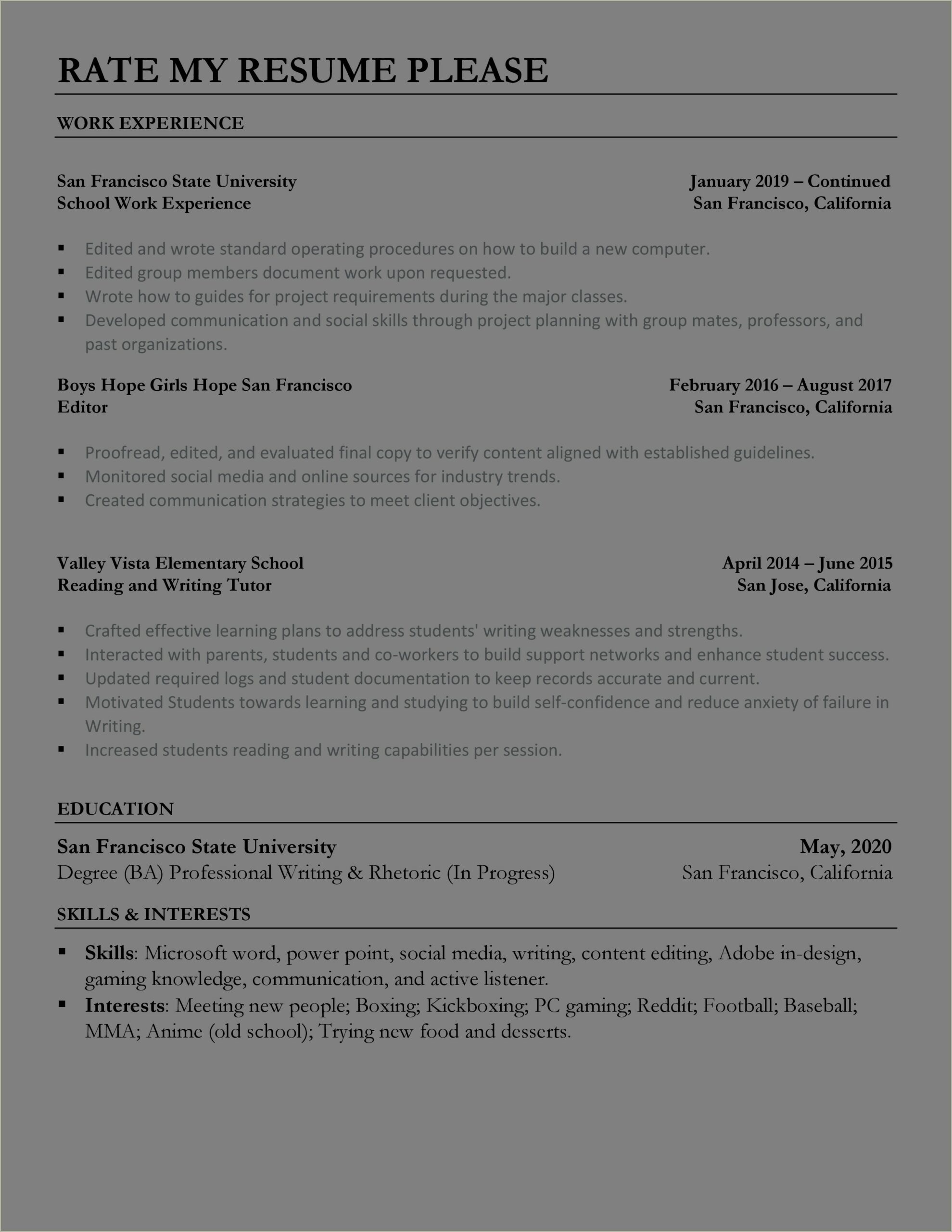 Word For Work Well With Others Resume Reddit
