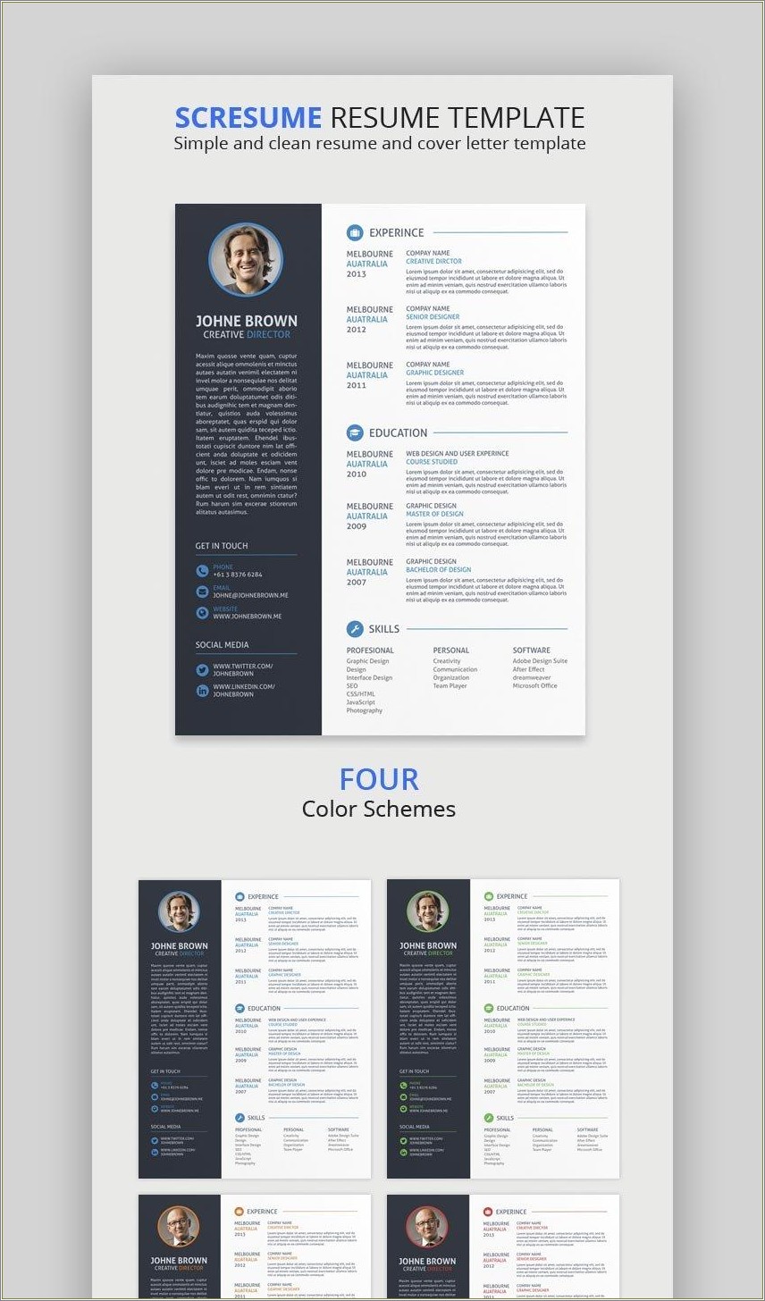 Word Resume Template Color Of Dividers