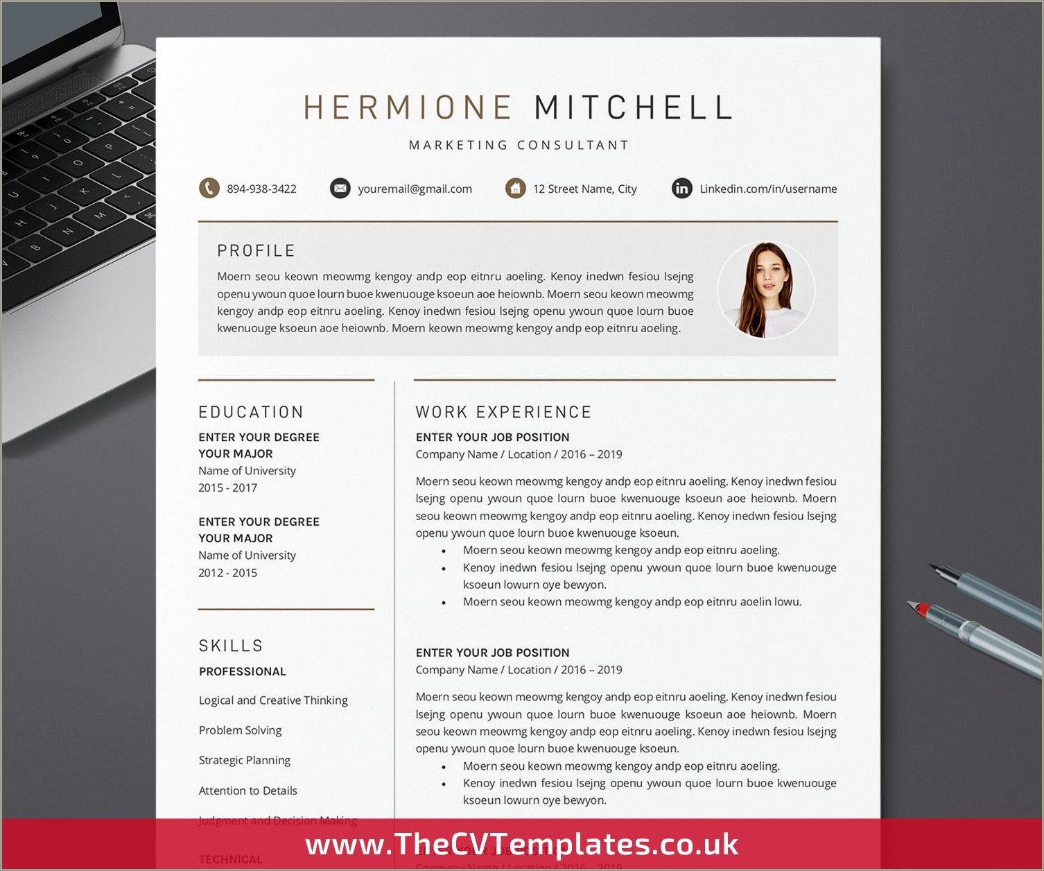 Word Resume Template Make 1st Page Layout Different