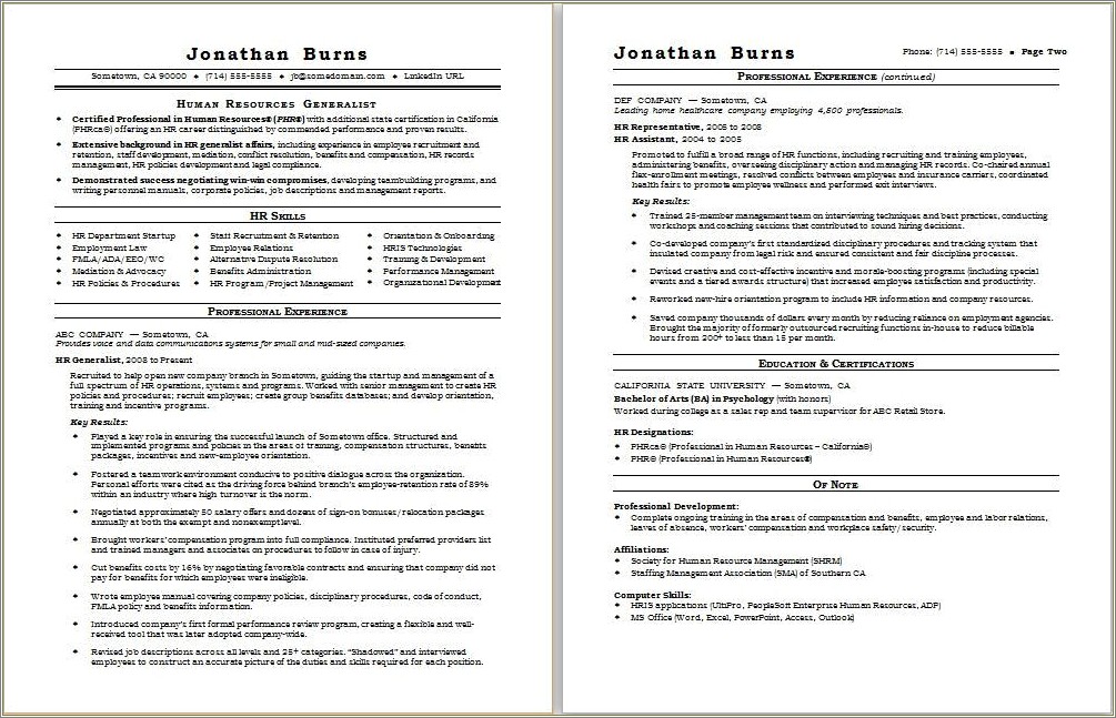 Word To Use For Discipline Resume