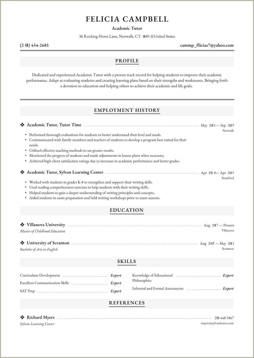 Words For Excellent Communication On Resume