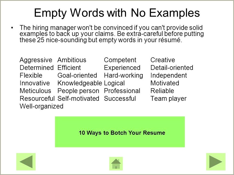 Words For People Person For Resume