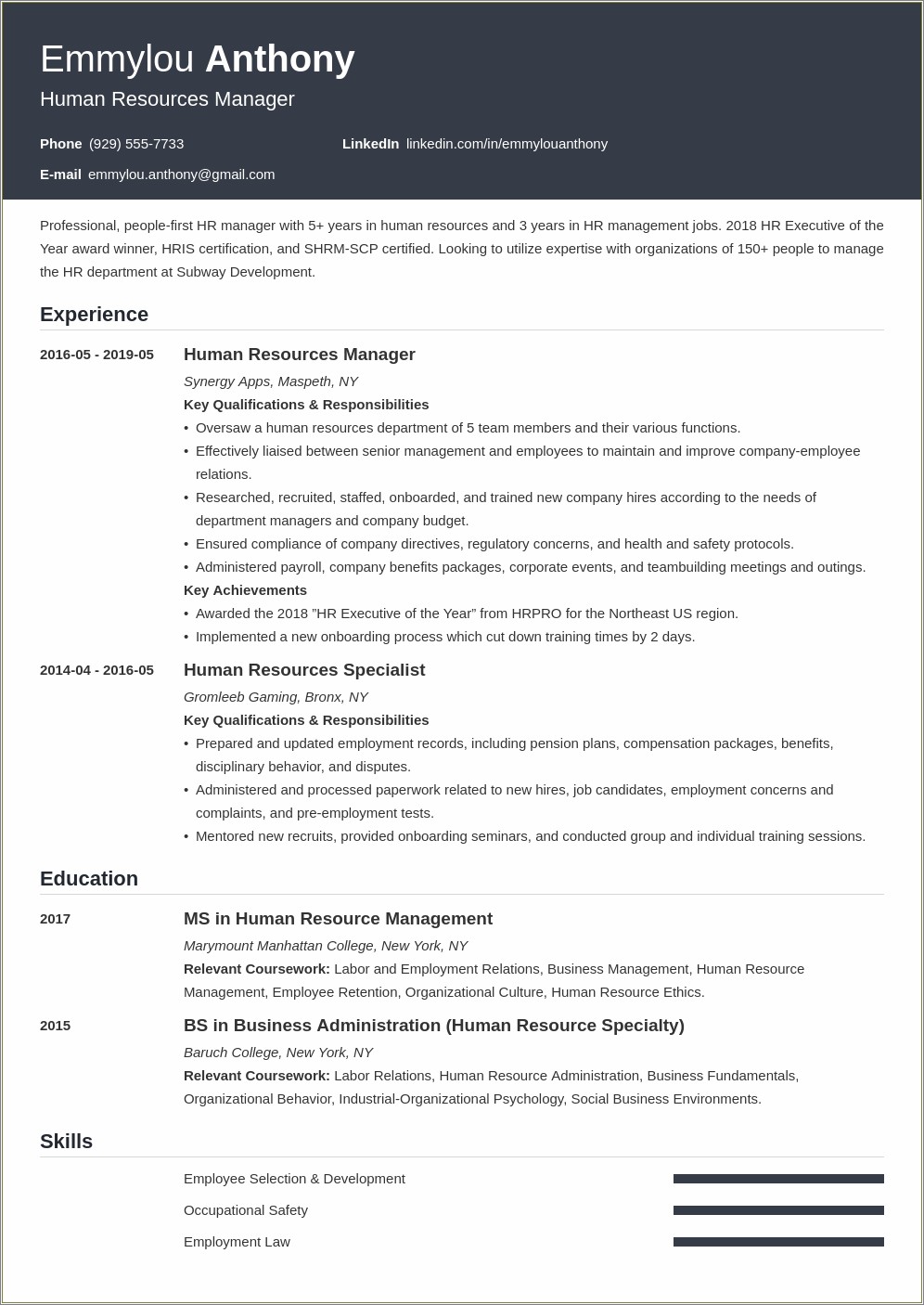 Words Hr Looks For In A Resume