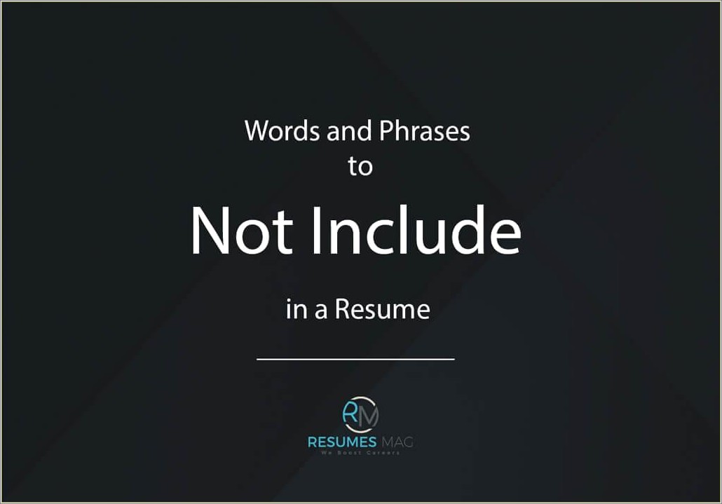 Words To Include On A Resume