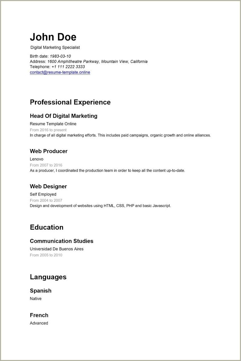 Words To Use In Marketing Resume