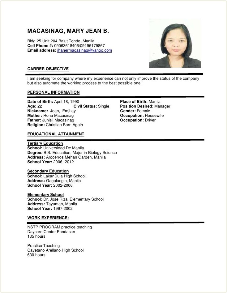 Work Email Or Personal For Resume