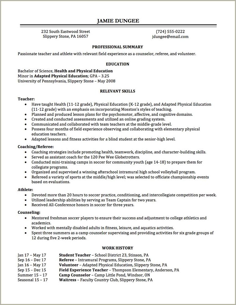 Work Experience Before Education On Resume