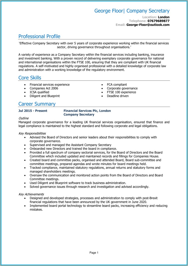 Work Experience For Legal Secretary On Resume Examples