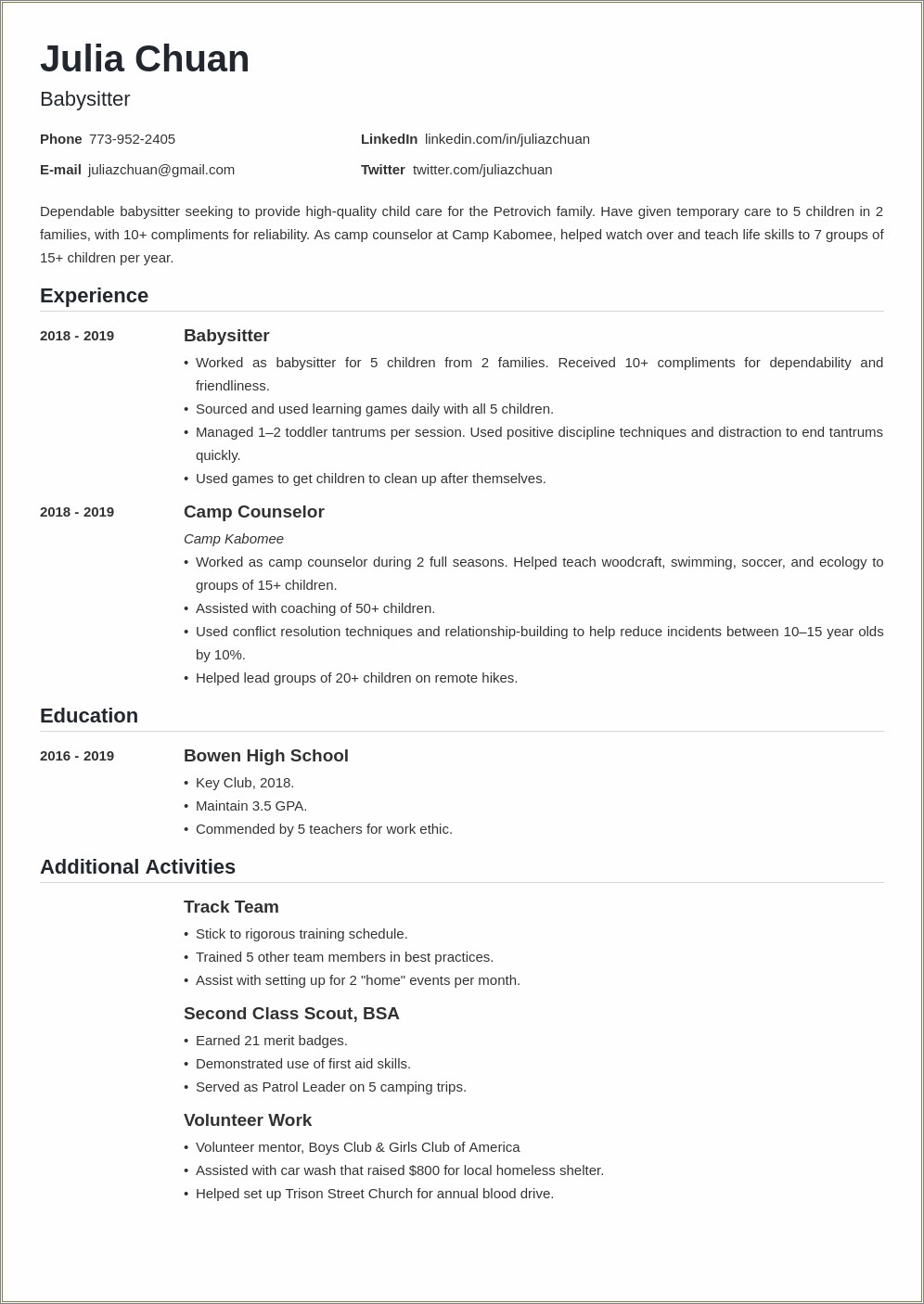 Work Experience Or Experience In Resume
