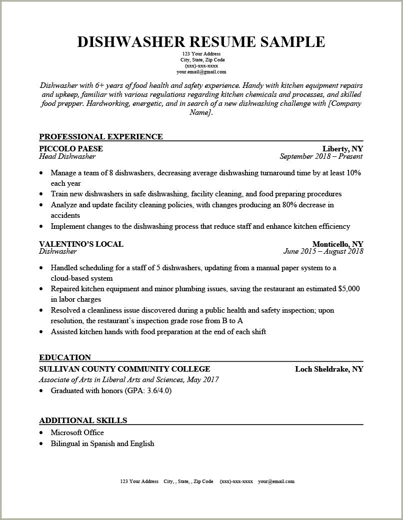 Work For The County Look Good Resume