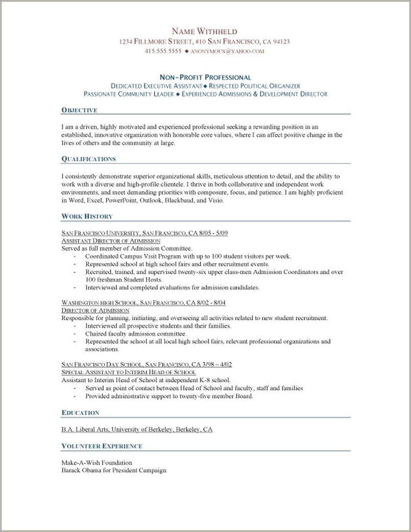 Work From Home Resume Objective Sample