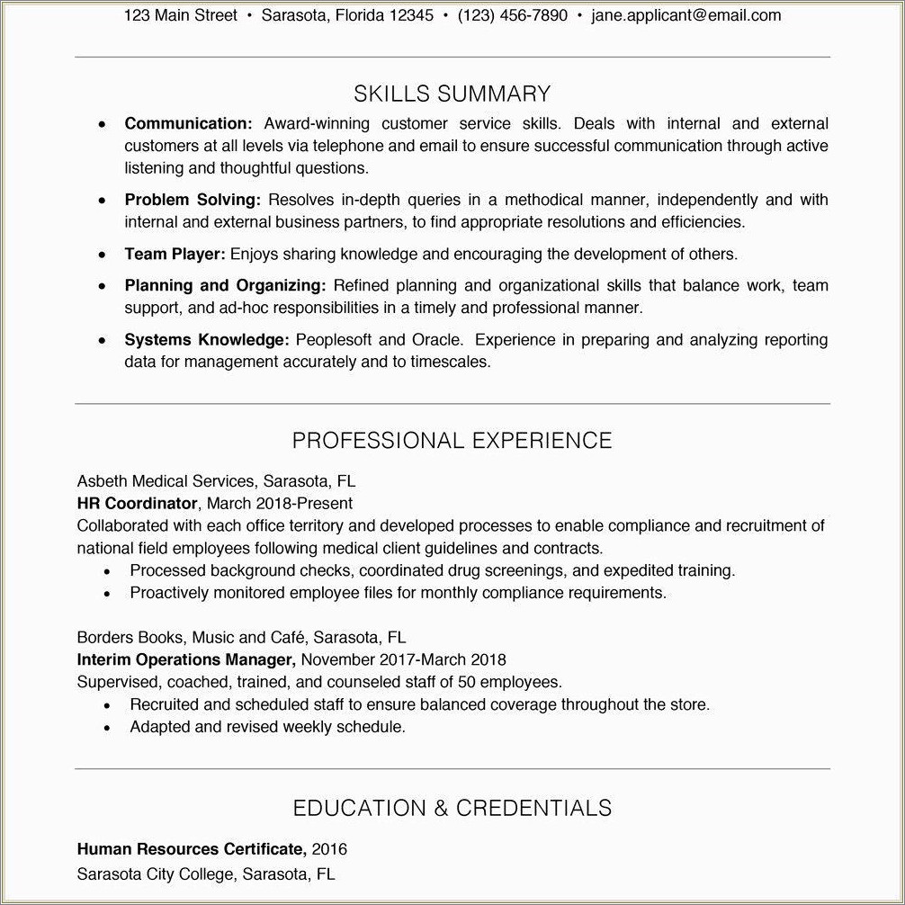 Work Independently Resume Duties And Responsibilities Example