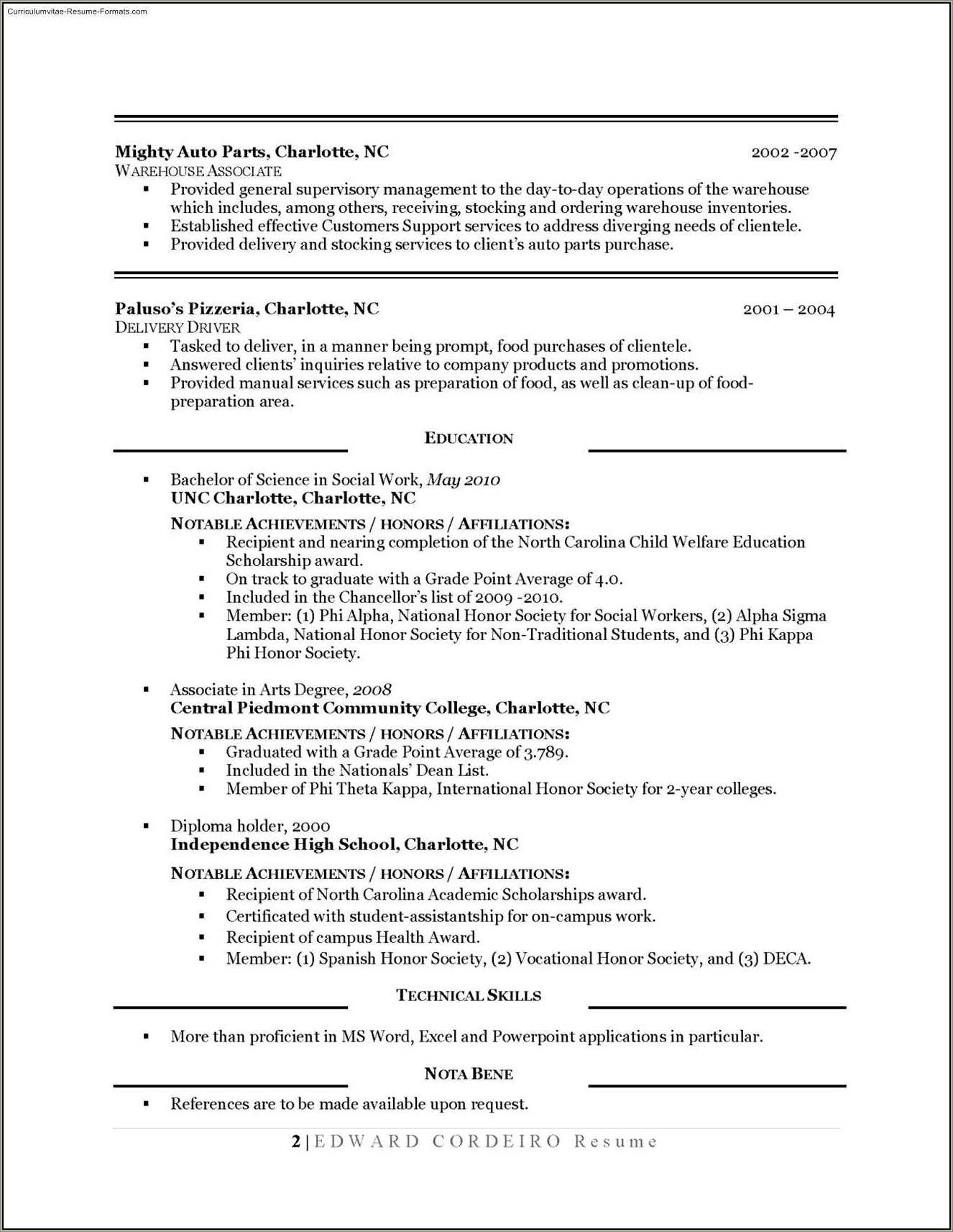 Work Or Education First On Resume