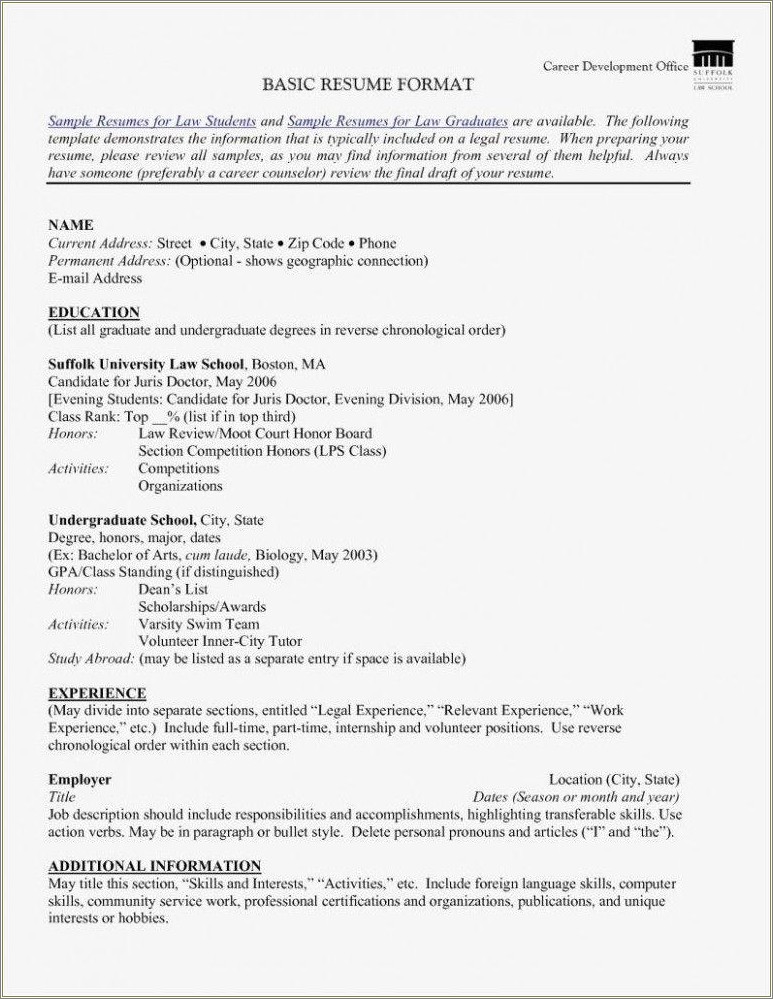 Work Volunteer Other Sections For Resume