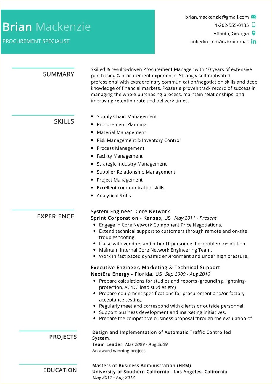 Worked With Proposal Writing Team Resume