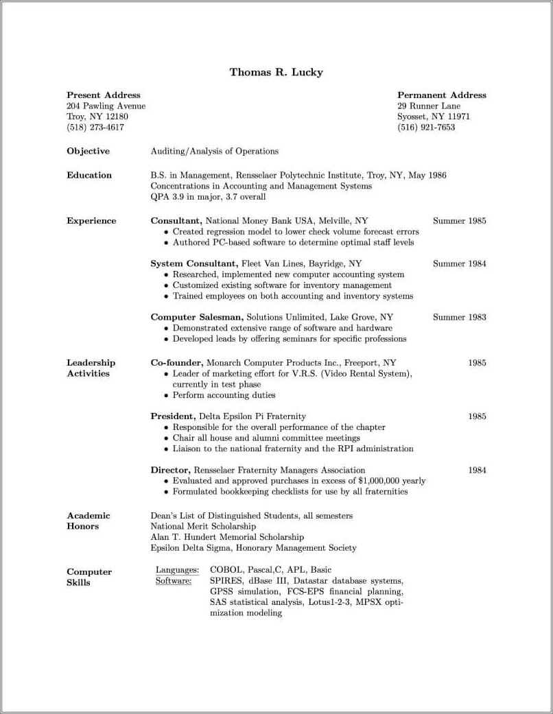 Working 9 Years Resume Two One Pages