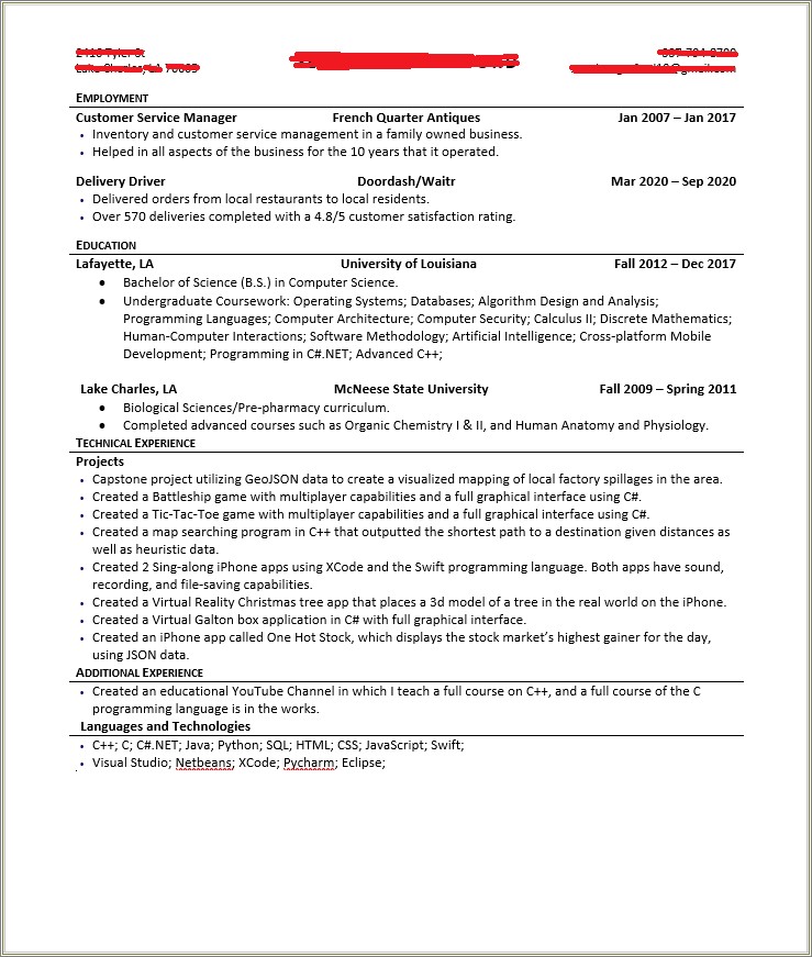 Working For A Family Business Resume