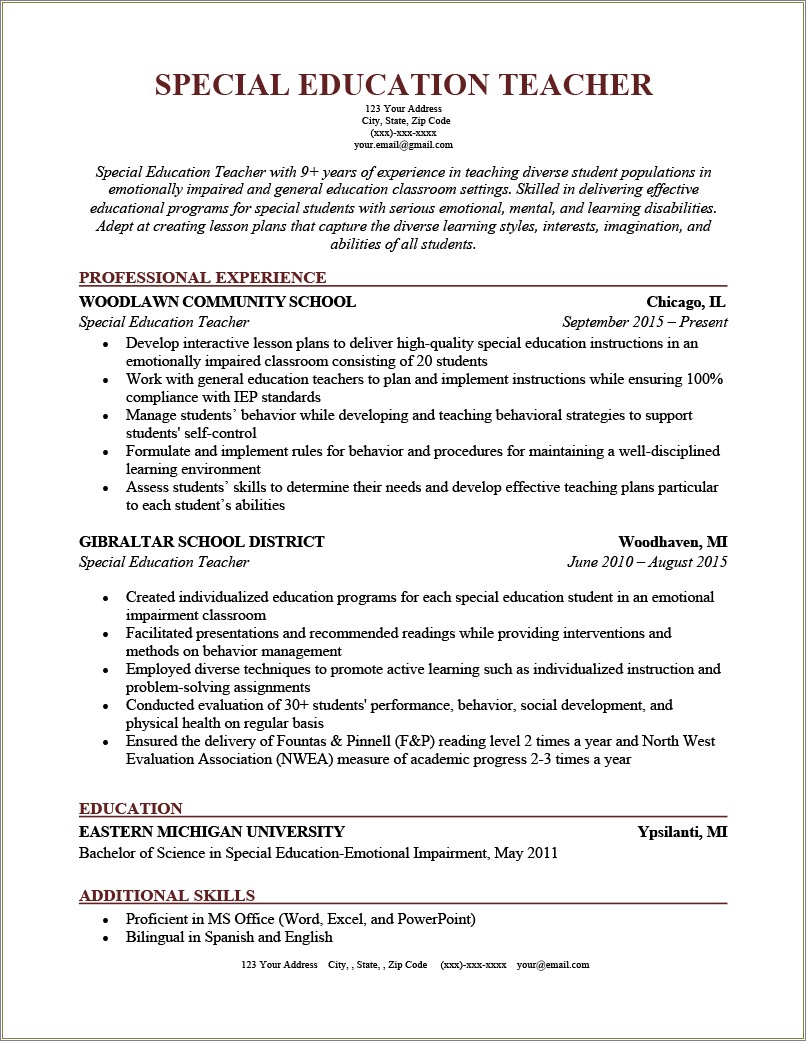 Working With Disabled People On Resume