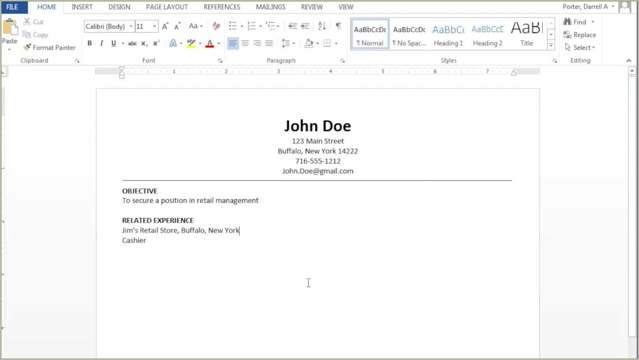 Write A Resume In Word Doc