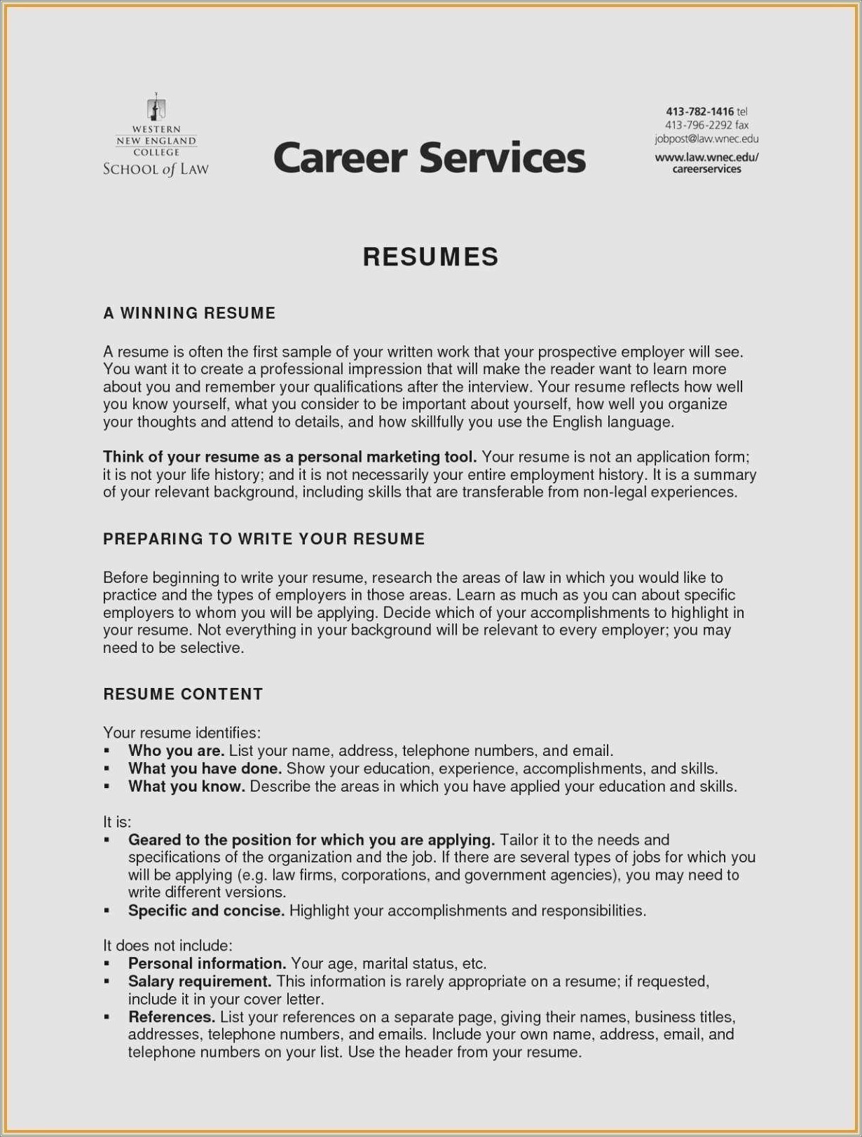 Write Your Own Resume Be Job Specific