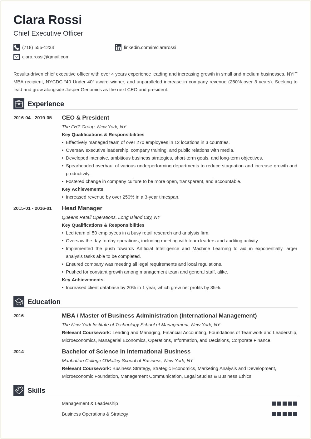 Writing A Resume For Senior Management Position