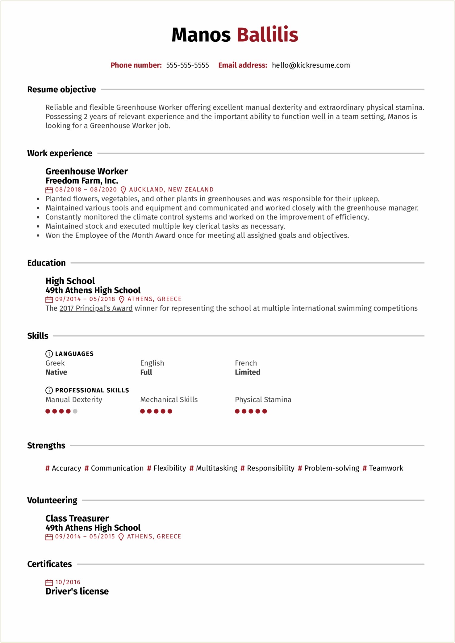 Writing A Resume In High School