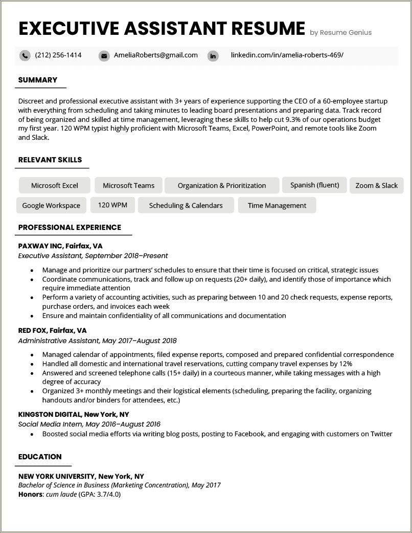 Writing A Resume Objective Administrative Assistant