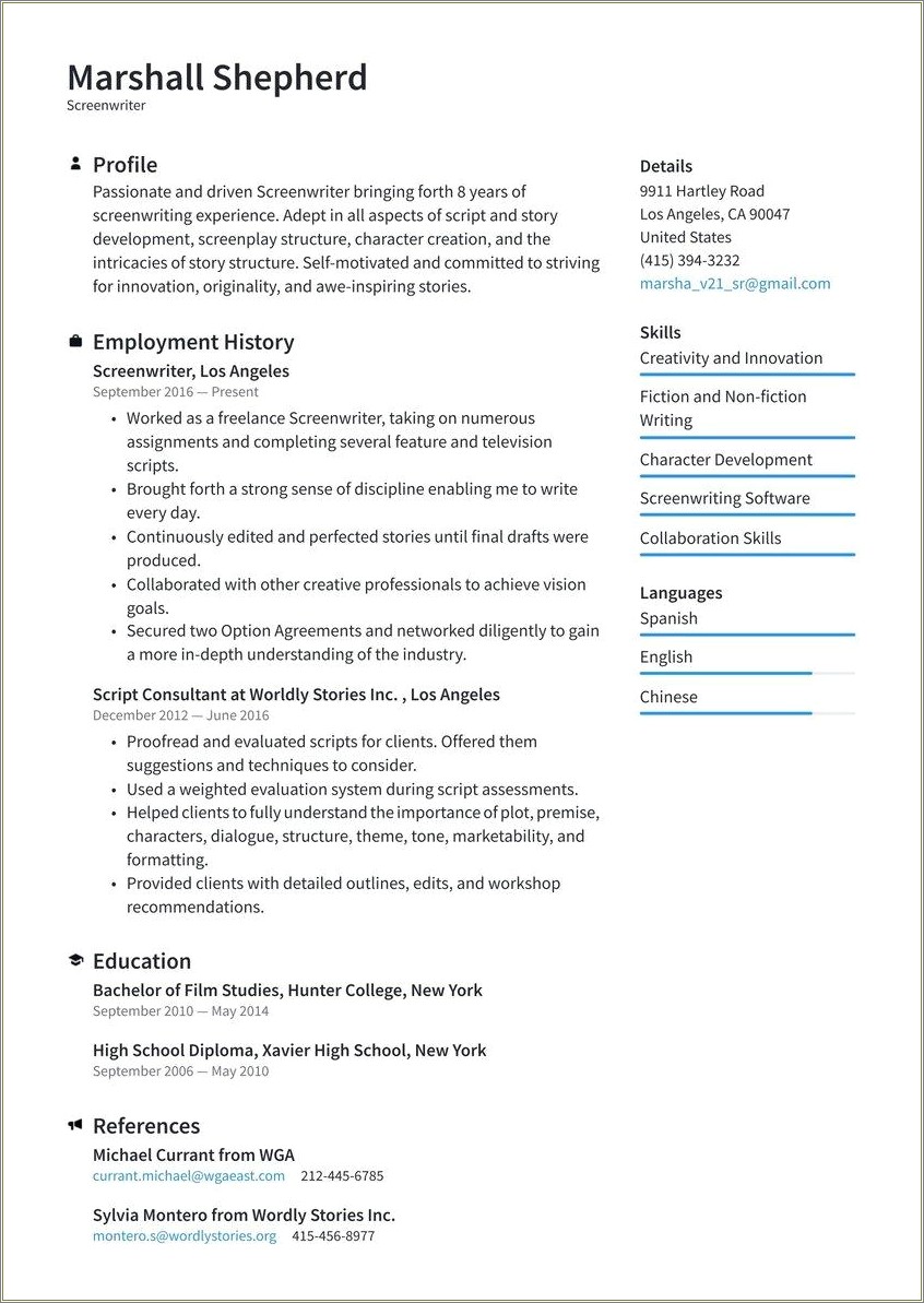 Writing About Skills In A Resume