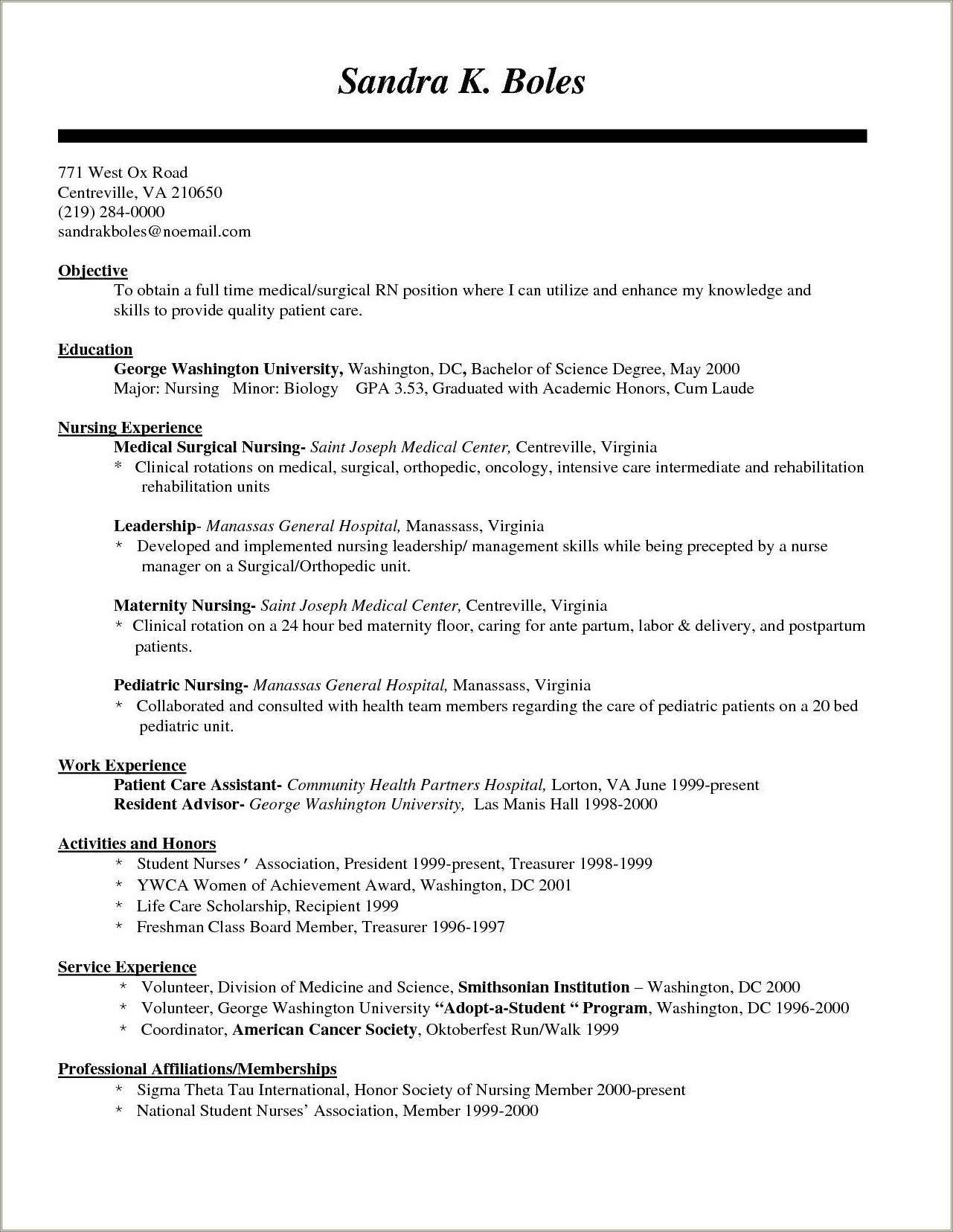 Writing An Objective For A Nursing Resume Examples