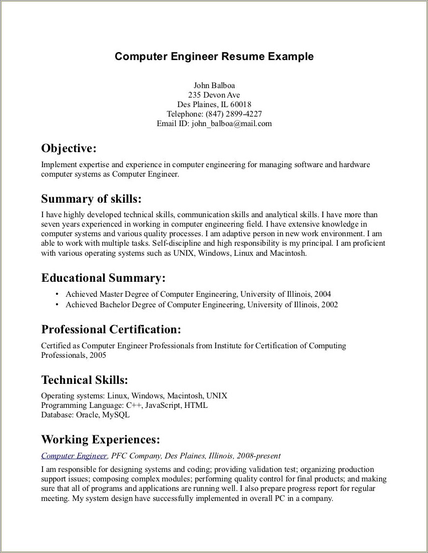 Writing An Objective On A Job Resume