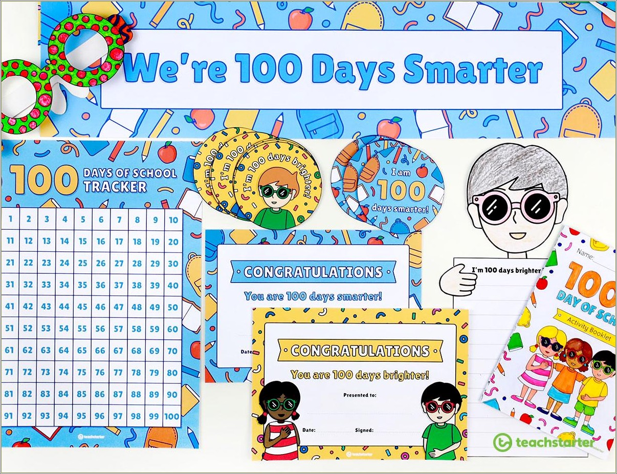 100 Days Smarter Hat Template For Free