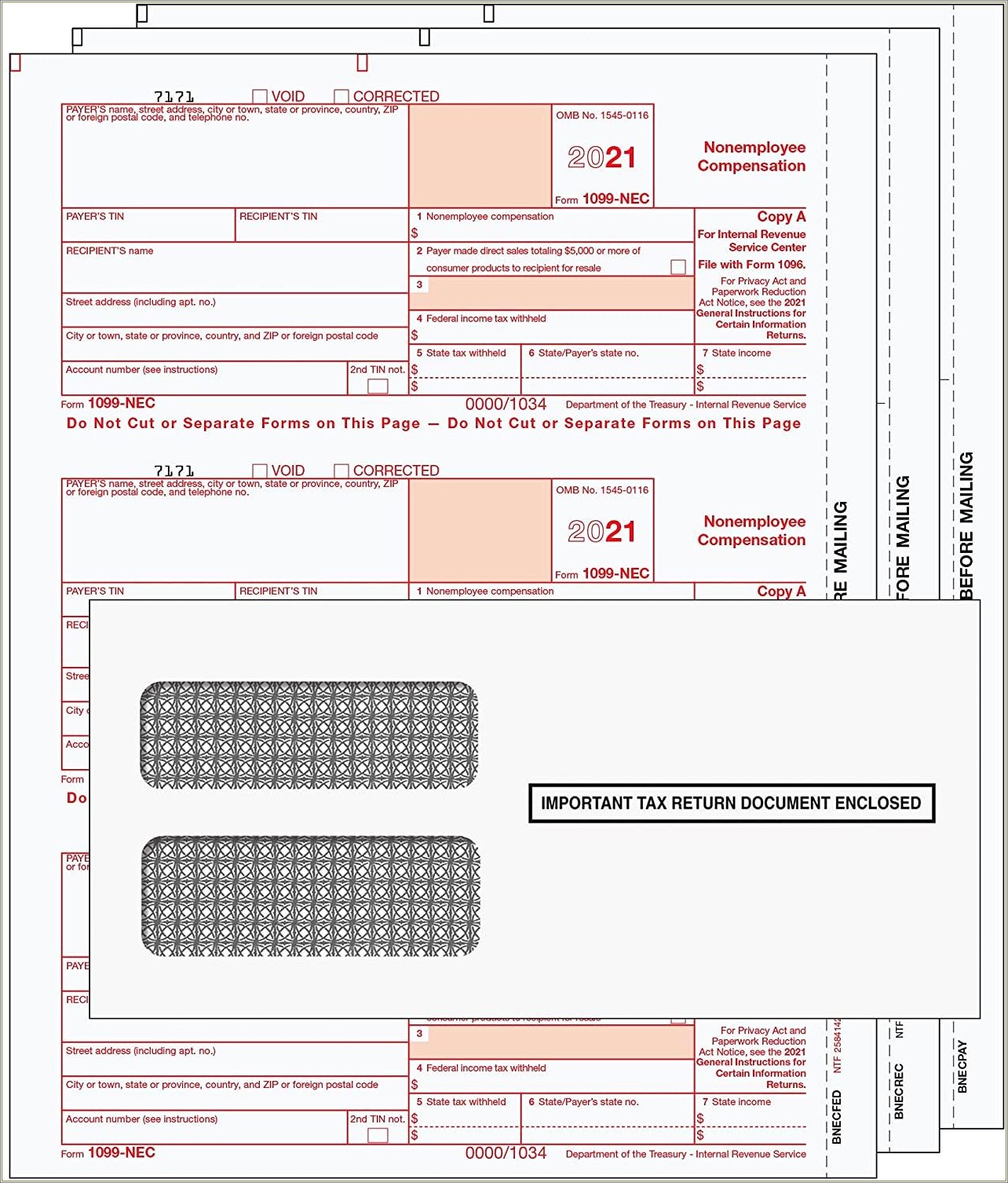 1099 Misc Template For Preprinted Forms Free
