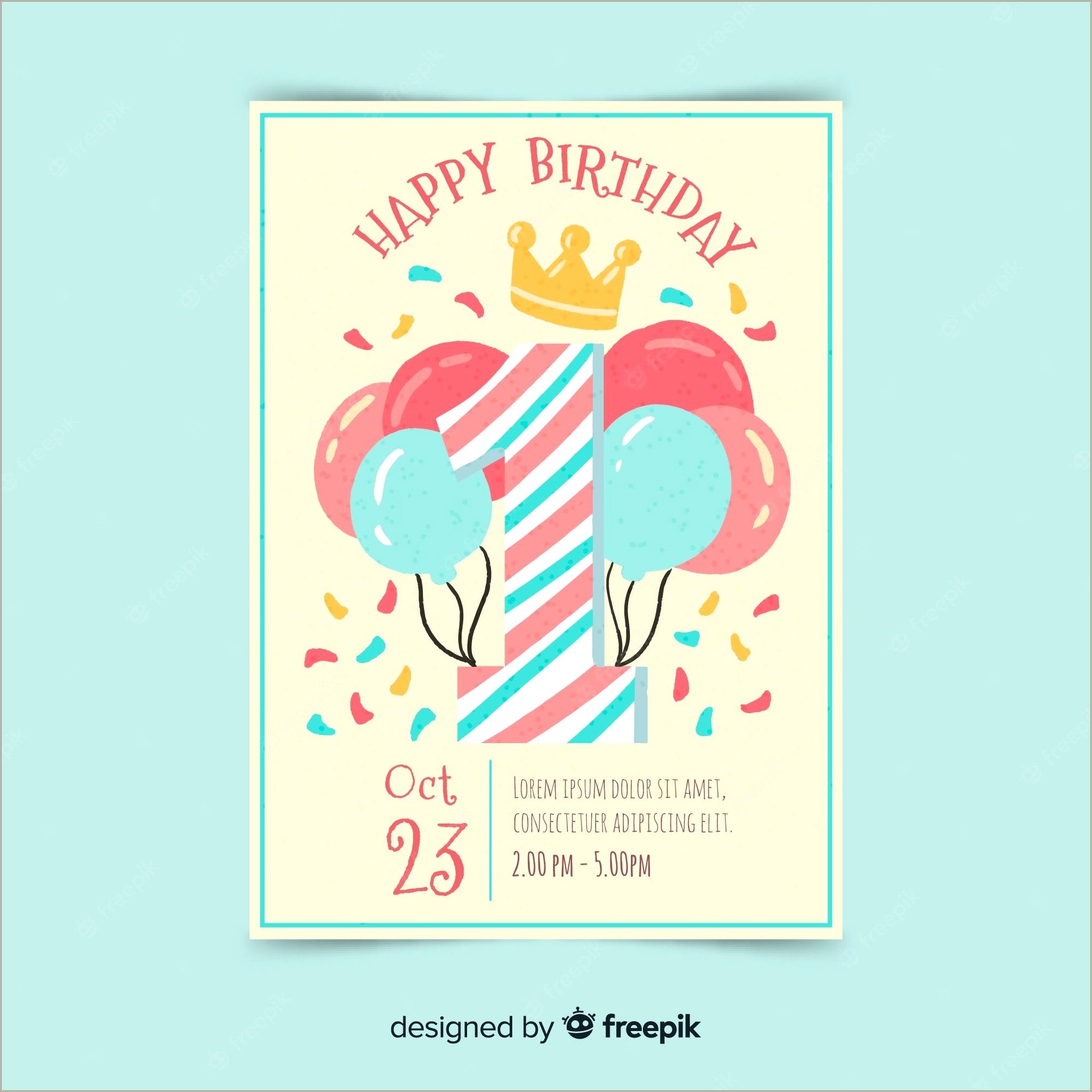 1st Birthday Invitation Card Templates Free Download