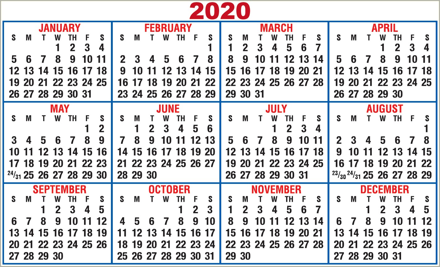 2019 Free Printable Monitor Calendar Strip Template