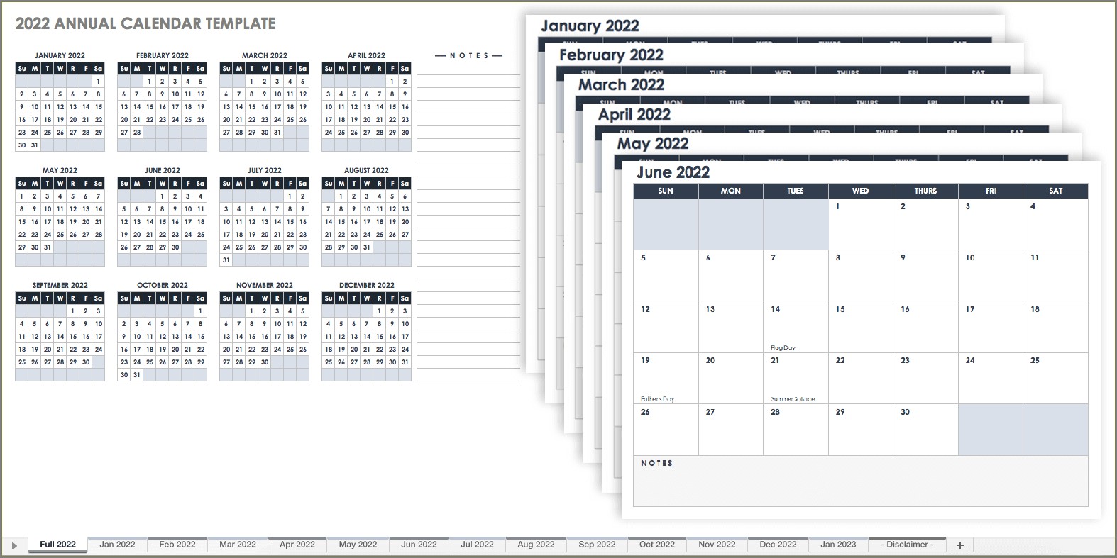 2019 Yearly Calendar Template Excel Free Download