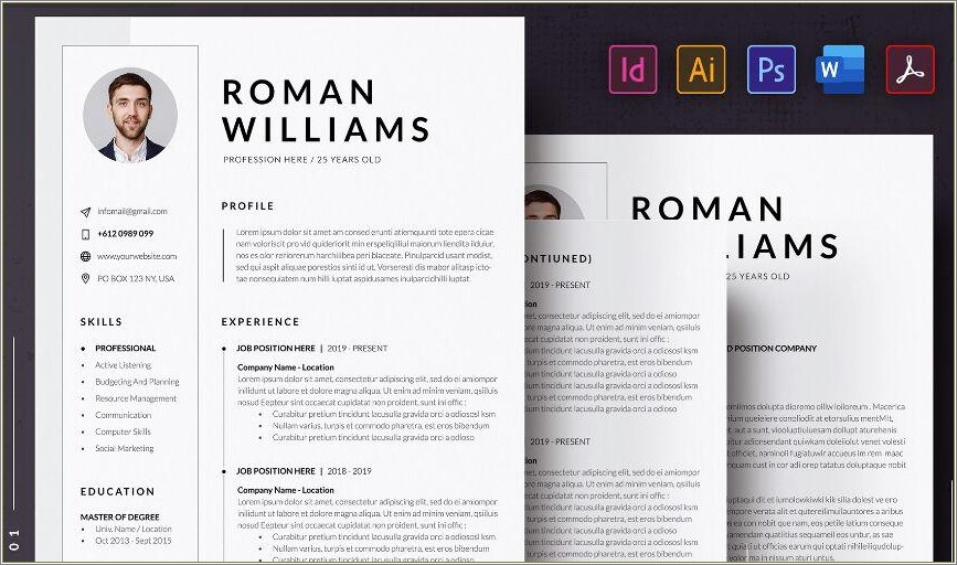 3 Page Cv Template Word Free Download