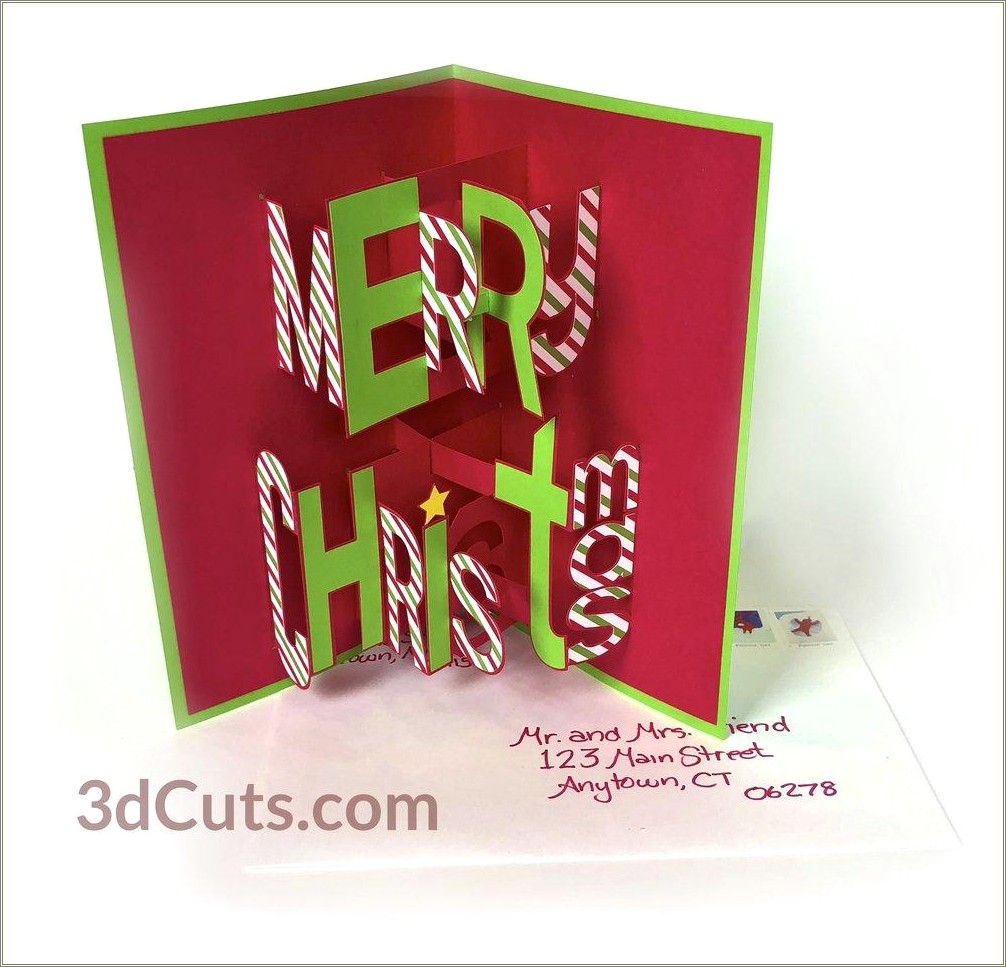 3d Pop Up Christmas Card Templates Free