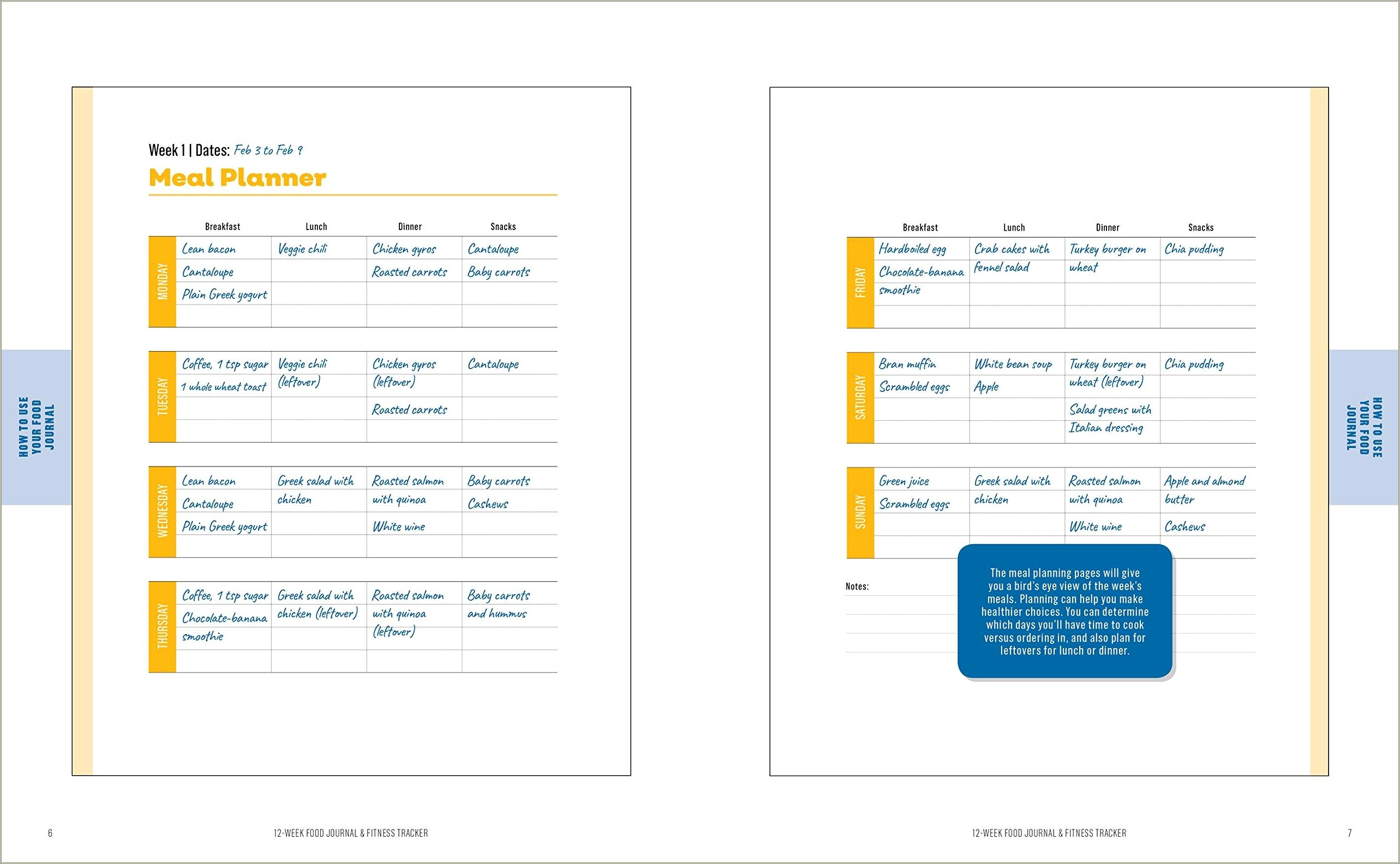 4 Week Fitness And Nutrition Journal Templates Free