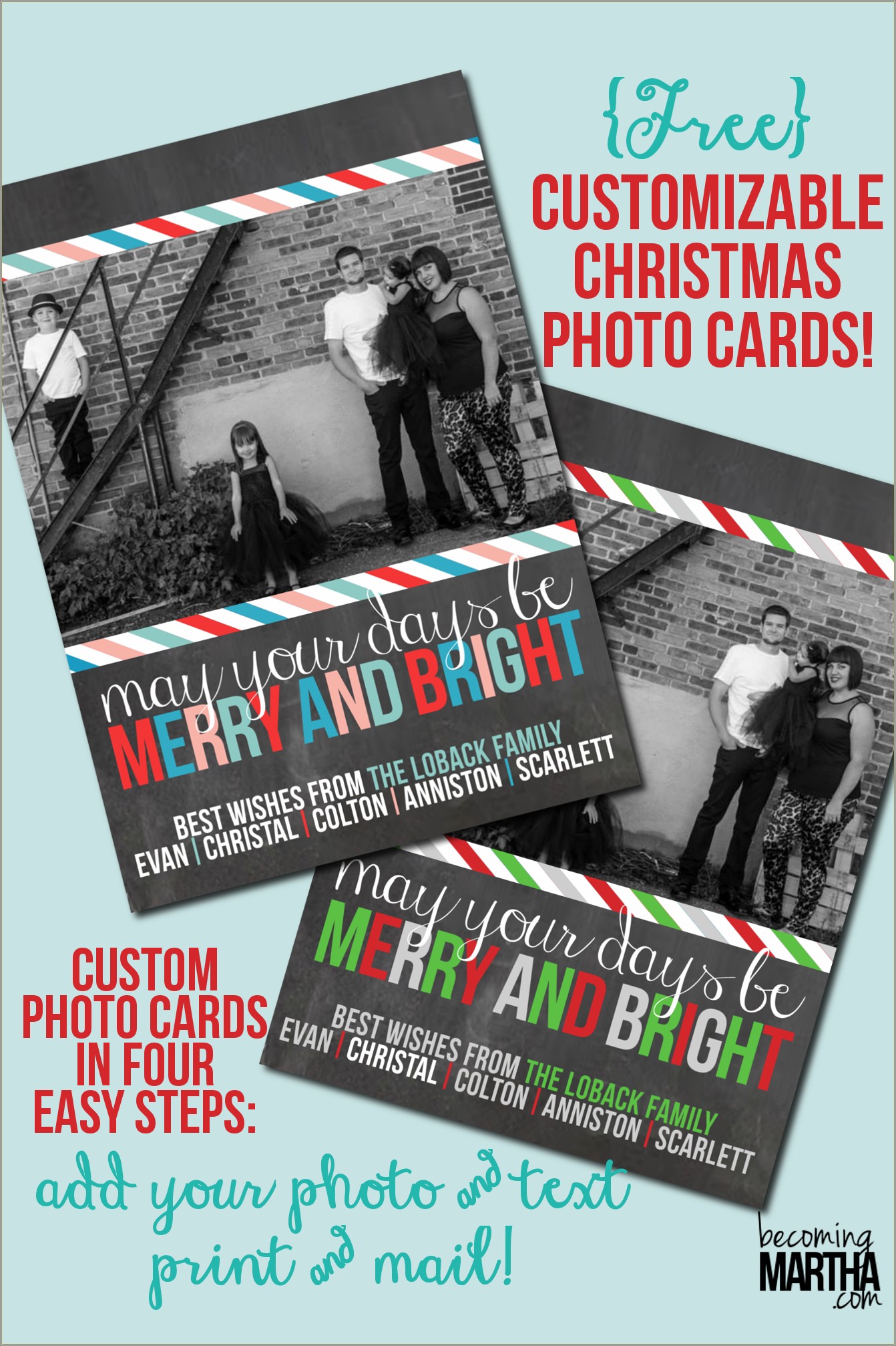 4 X 6 Holiday Photo Card Template Free