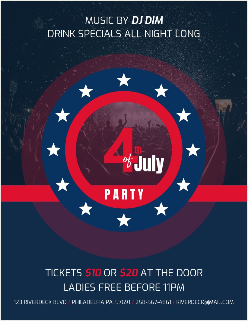 4th Of July Party Flyer Templates Free