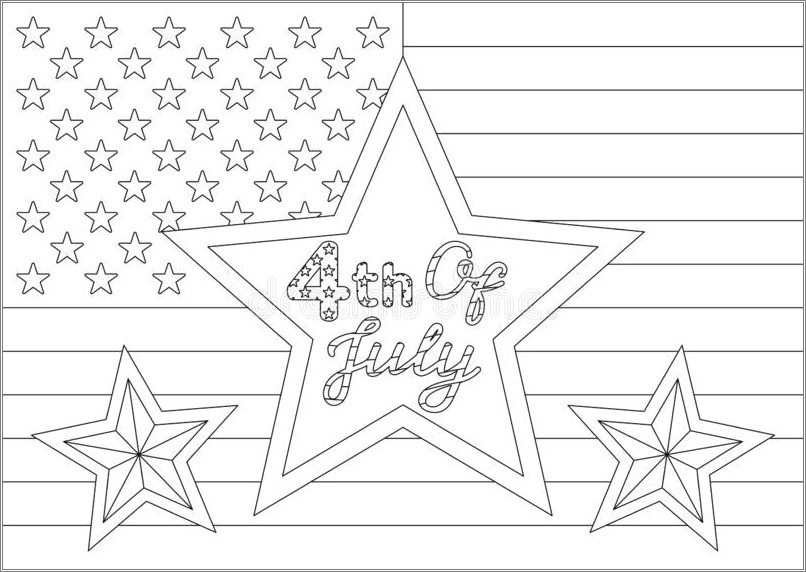 4th Of July Star Coloring Templates Free