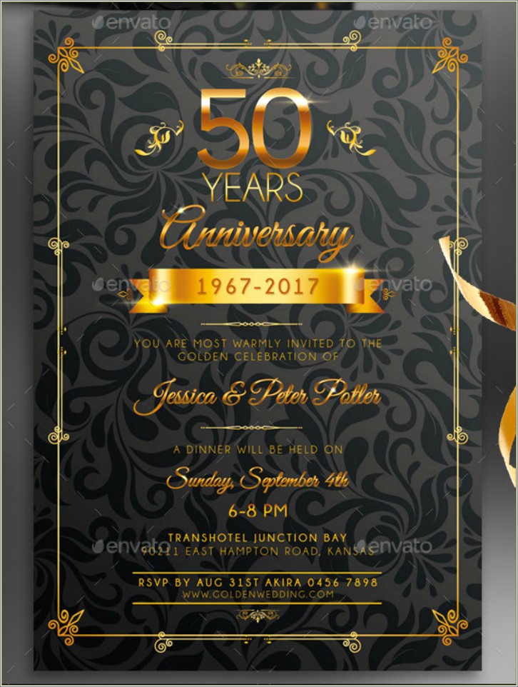 50th Wedding Anniversary Invitation Templates Microsoft Word Free