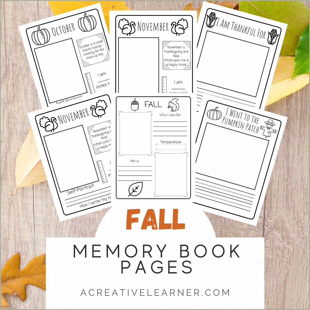 5th Grade Memory Book Templates Free Printable