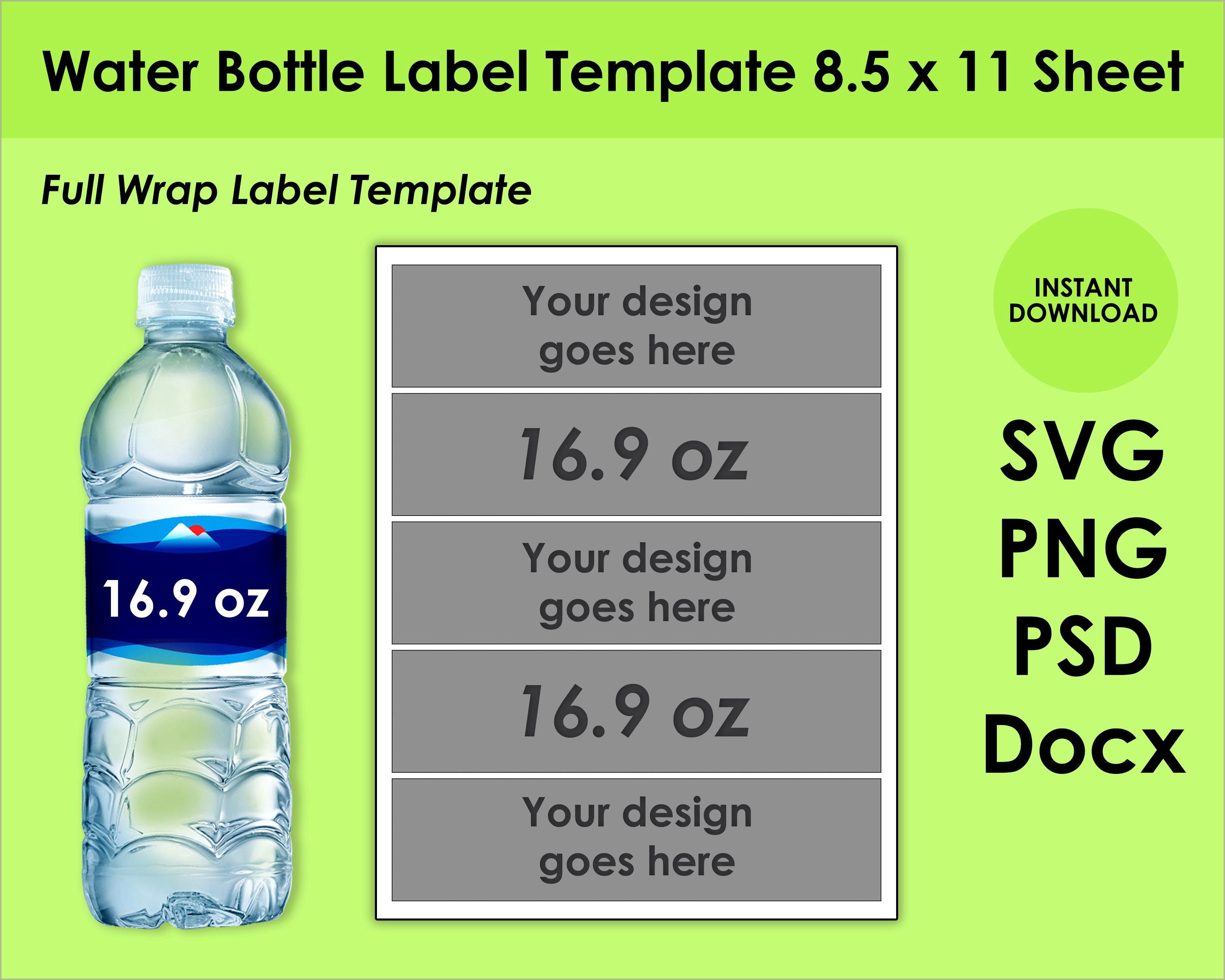 6 Oz Water Bottle Label Template Free