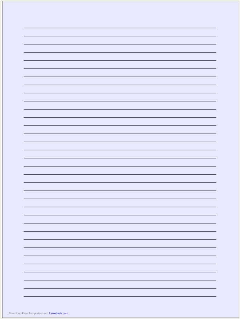 A4 Lined Paper Template To Print Free