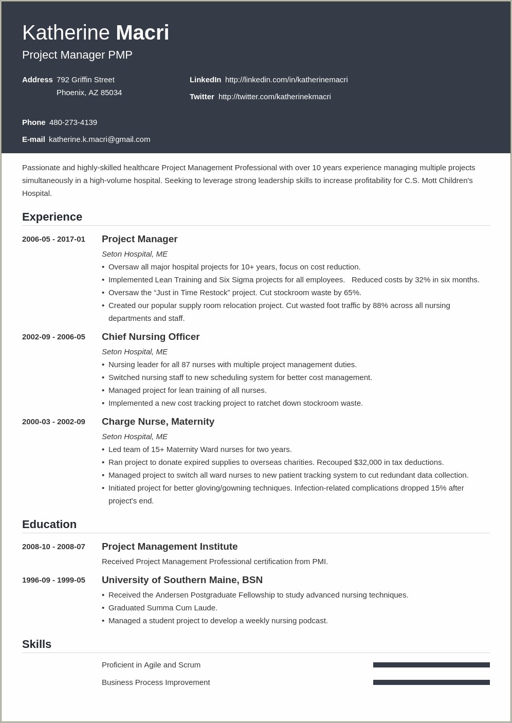 Access Control Project Manager Resume
