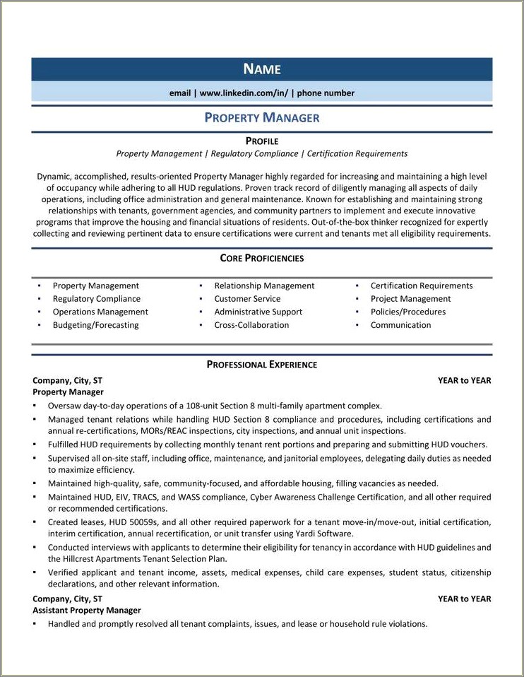 Administrative Assistant Property Management Resume