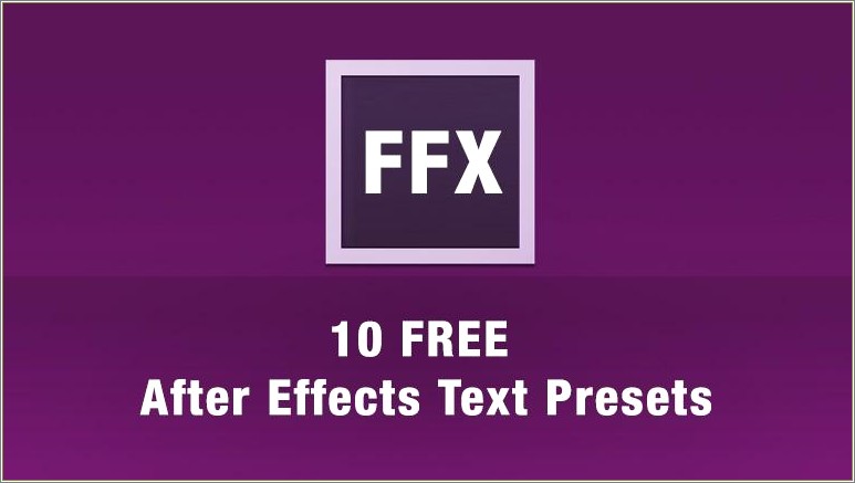 Adobe After Effects Text Animation Templates Free