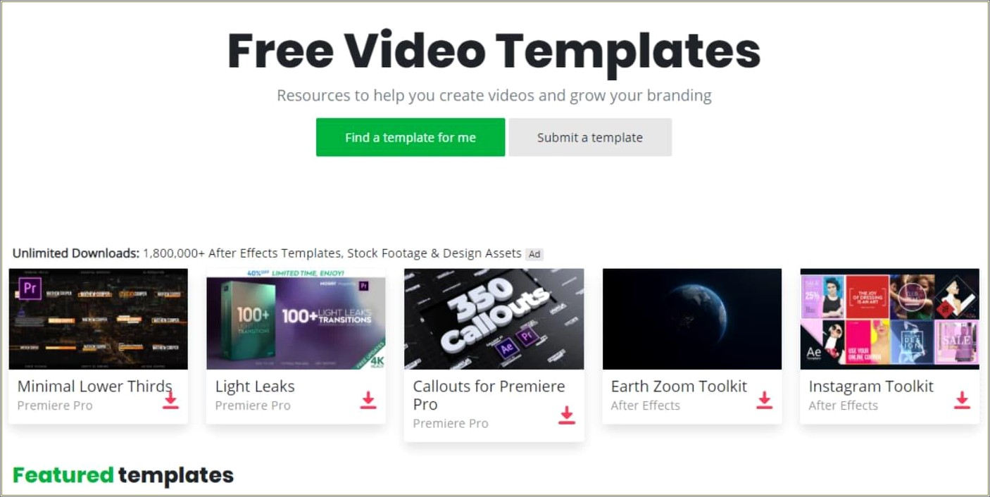 After Effects Royalty Free Templates No Sign Up