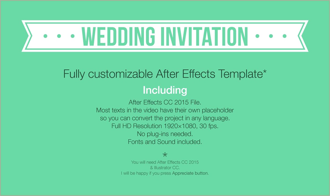 After Effects Wedding Invitation Templates Free Download